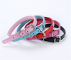 3 Rows Rhinestone Cat Pet PU Collar