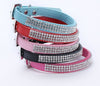 3 Rows Rhinestone Cat Pet PU Collar